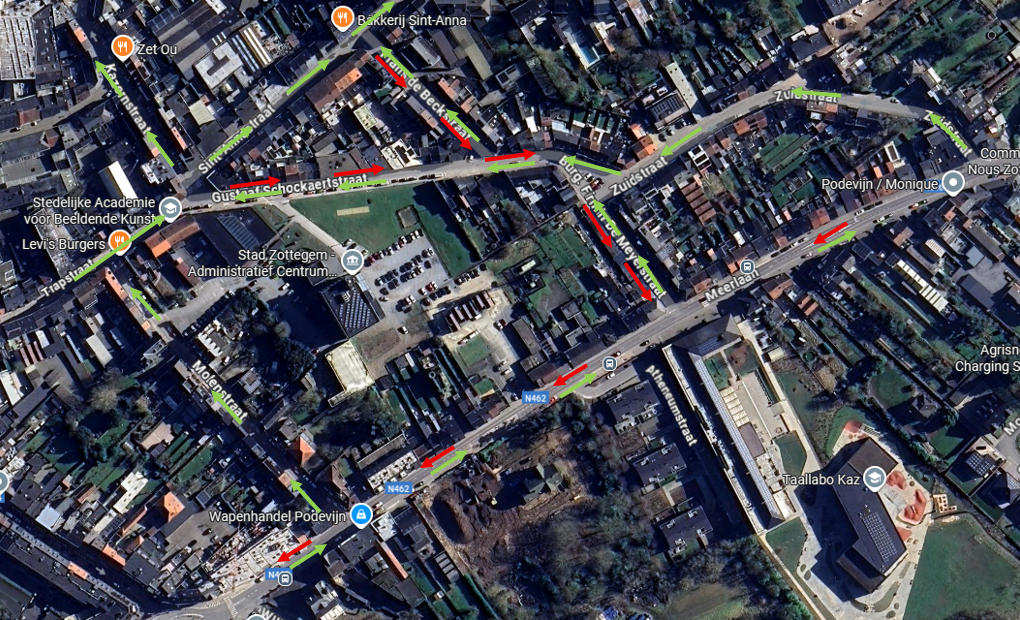 Dit is de huidige verkeerssituatie in de Montmartrewijk.